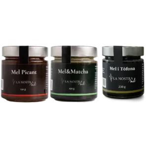Pack de mel picant, mel amb matcha i mel i tòfona - La Nostra Mel